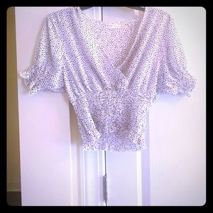 White Crop Top Blouse